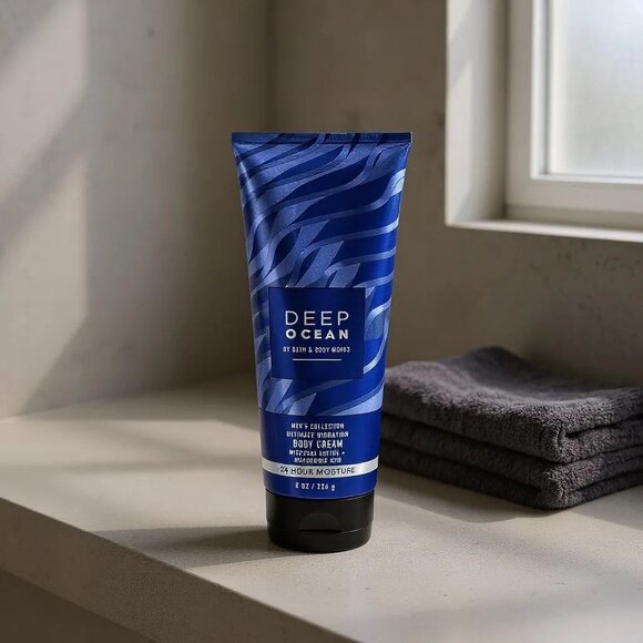 DEEP OCEAN Body Cream For Men From Bath & Body Works 8 OZ - Picture 2 of 5
